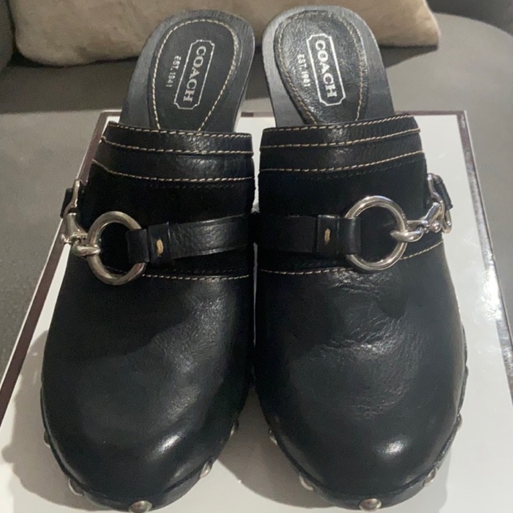 Vintage coach black clogs